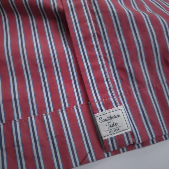 New Southern Tide Striped Red and White Womens Belted Pocketed Maxi Dress Sz S - Picture 9 of 15